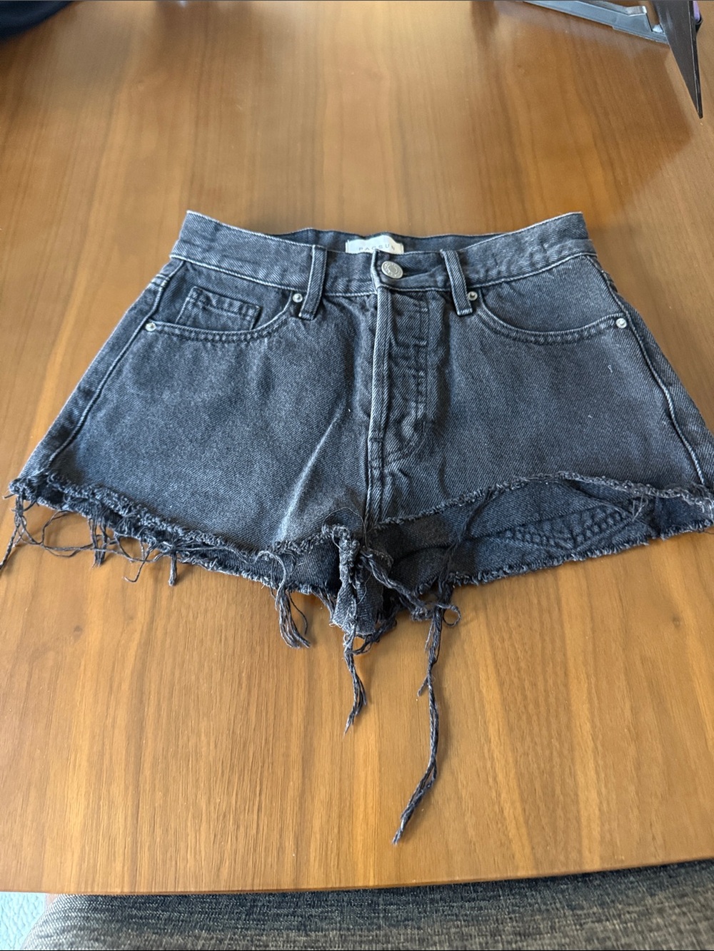 PacSun Black Washed Distressed Denim Cutoff Shorts